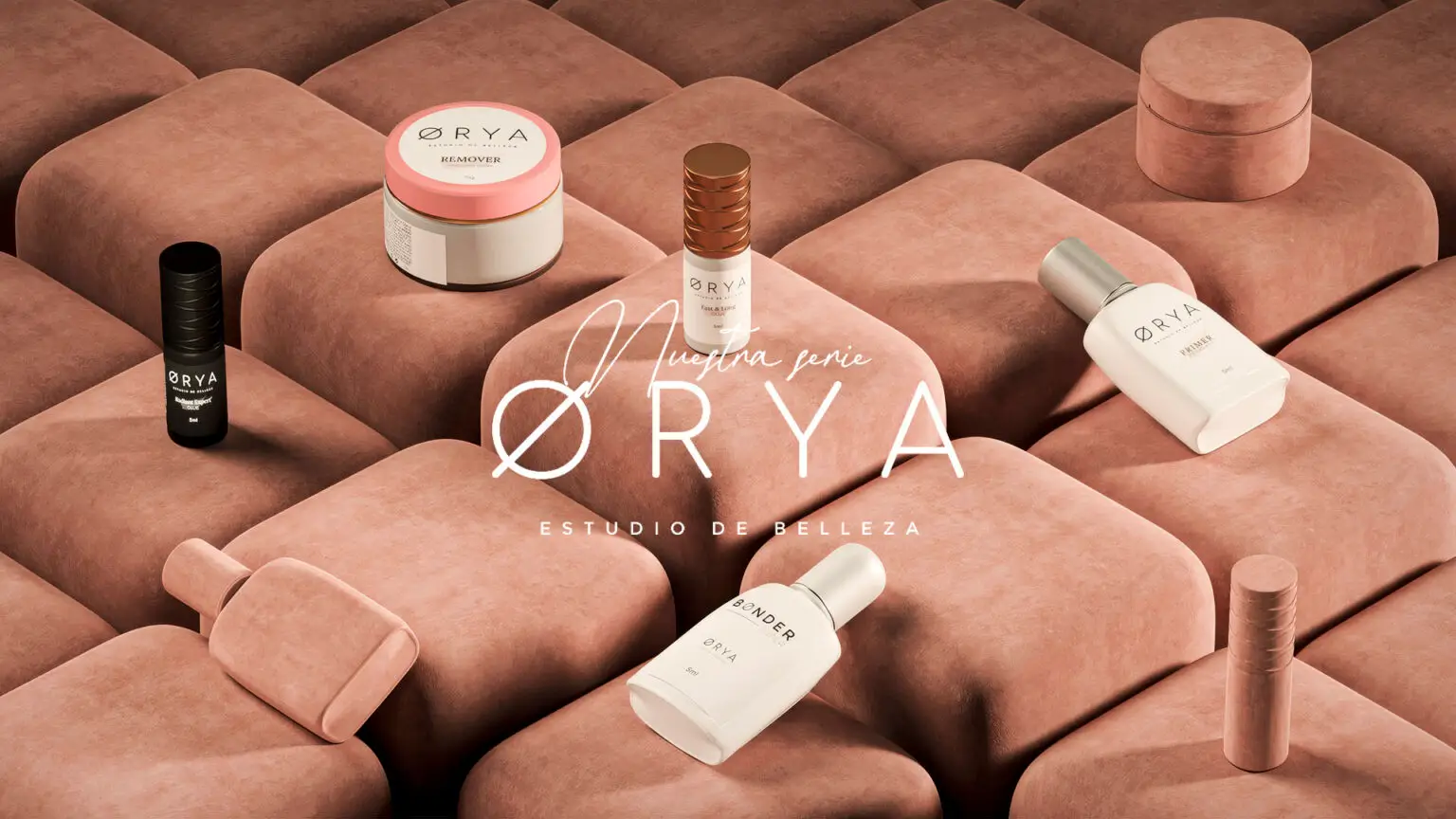 Ørya Estudio de Belleza branding on skincare product packaging